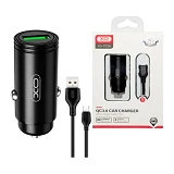 Автомобильное зарядное устройство XO CC39 1USB плюс кабель Micro черное                             