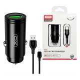Автомобильное зарядное устройство XO CC39 1USB плюс кабель Type-c черное                            