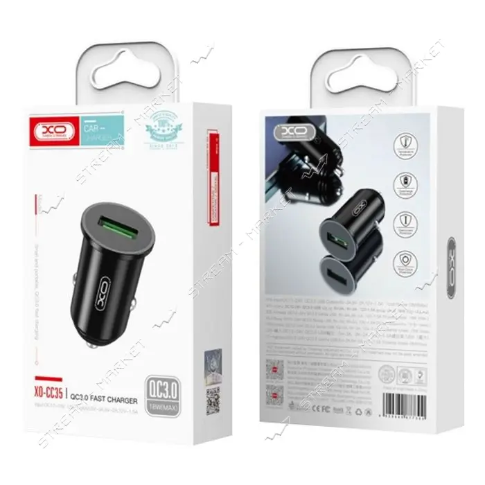 Автомобильное зарядное устройство XO CC35 1USB черное                                               