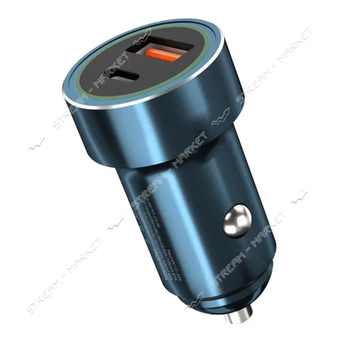 Автомобильное зарядное устройство XO CC32 c Type-c 1USB плюс QC3.0 синее