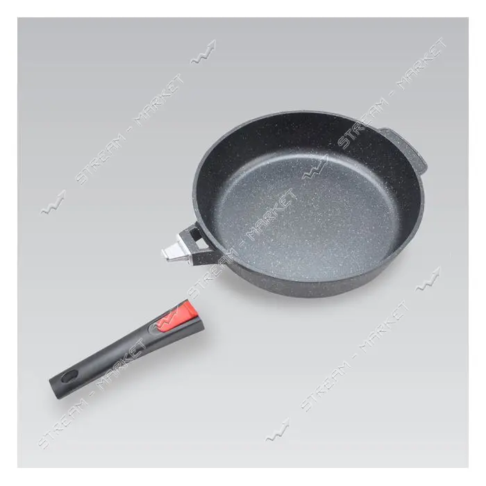 Сотейник Maestro MR-4724 d24см h6.5см покрытие антипригарное Marble съемная ручка без крышки        