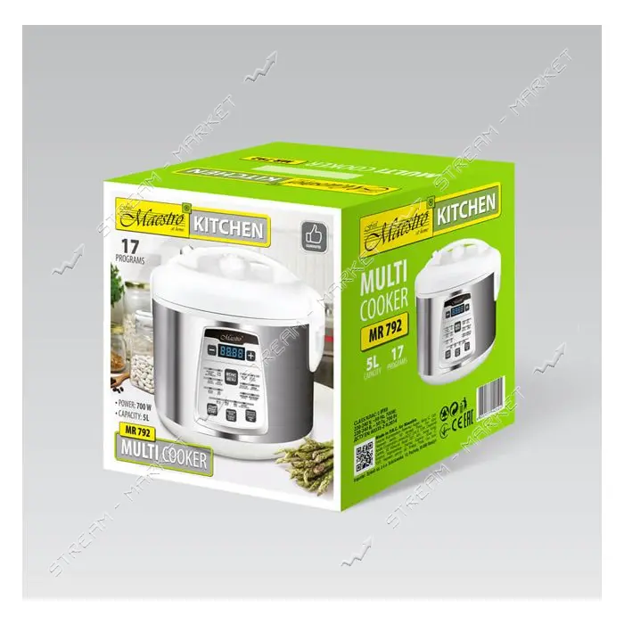 Мультиварка Maestro MR-792 700Вт 5л 17 программ антипригарная чаша