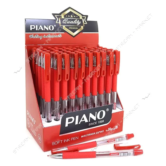 Ручка шариковая Piano PT-350 масляная красная