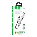 Хаб Hoco HB26 4in1 adapter USB to USB3.0 плюс USB2.0х3 серый