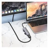 Хаб Hoco HB28 Type-C multi-function converter HDTV плюс USB3.0 и USB2.0 и SD и TF и PD серый        
