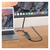Хаб Hoco HB24 Easy display Type-C multifunction adapter HDMI и USB3.0 и USB2.0 и SD и TF и PD черный