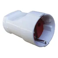 Гнездо прямое Techno Systems с заземлением 16А белое                                                
