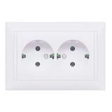 Розетка Techno Systems внутренняя двойна з/к IP20 белая                                             