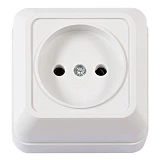 Розетка Techno Systems LEON наружная одинарная без з/к IP20 белая                                   