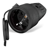 Розетка Techno Systems Rubber с защитной крышкой з/к переносная IP44