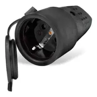 Розетка Techno Systems Rubber с защитной крышкой з/к переносная IP44                                