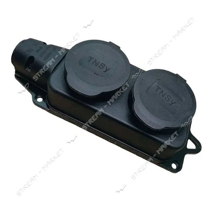 Розетка Techno Systems Rubber двухместная с защитными крышками з/к IP44                             