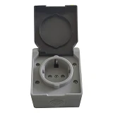 Розетка Techno Systems SURFACE накладная одинарная з/к IP54                                         