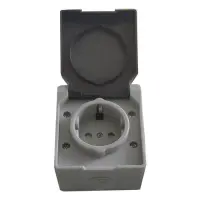 Розетка Techno Systems SURFACE накладная одинарная з/к IP54                                         