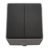 Выключатель для открытой установки Techno Systems Surface 2-клавишный IP54                          