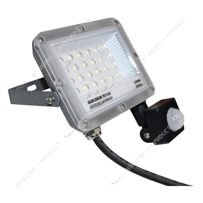 Прожектор LED Techno Systems 50W GOLDEN Slim 220V 5500Lm 6500K IP65 с датчиком движения             