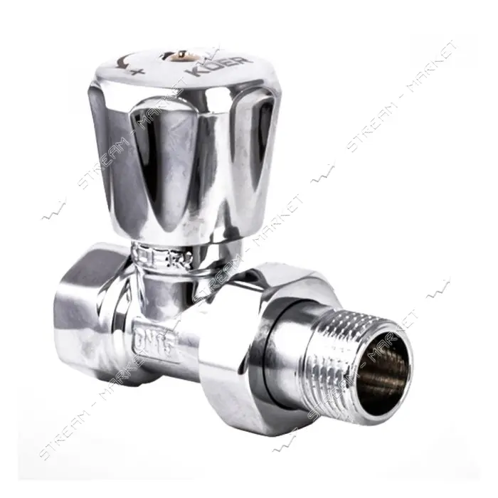 Вентиль радиаторный Koer KR.903.CHR-1/2x1/2 прямой хром                                             