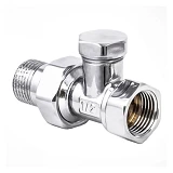 Вентиль радиаторный Koer KR.904.CHR 1/2" прямой без ручки хром                                      