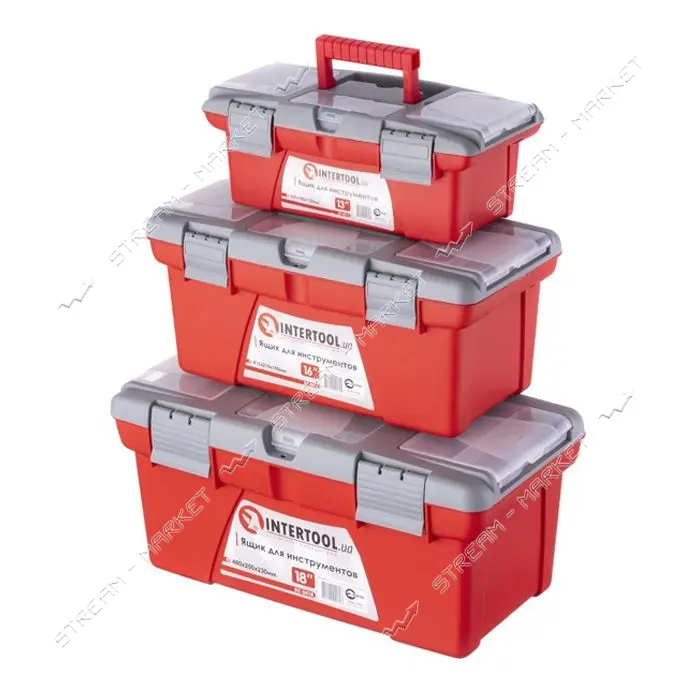 Комплект ящиков для инструментов Intertool BX-0403 13"/ВХ-0416 16"/ВХ-0418 18"3шт