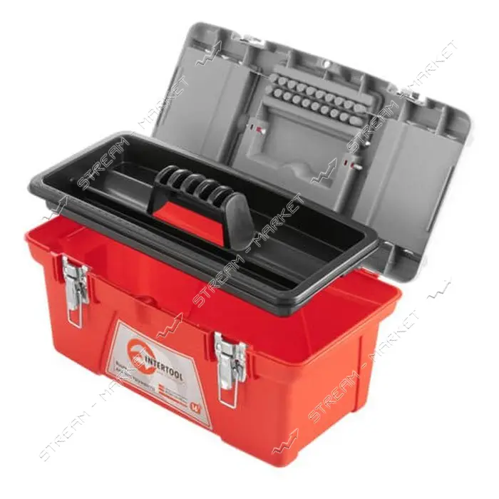 Ящик для инструментов Intertool BX-0516 с металлическими замками 16" 415x210x190мм