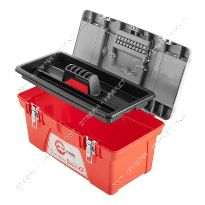 Ящик для инструментов Intertool BX-0518 с металлическими замками 18" 480x250x230мм                  
