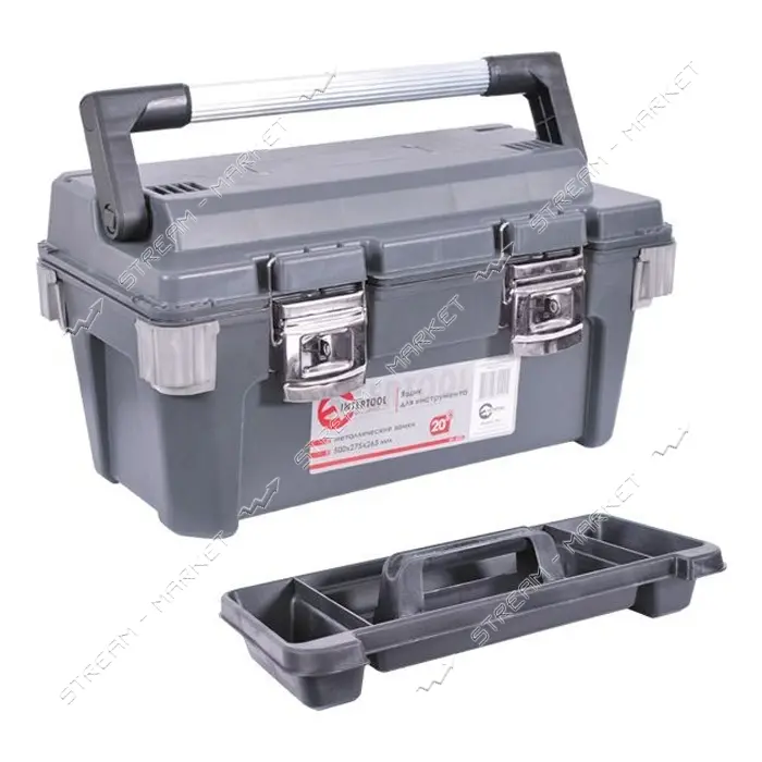 Ящик для инструментов Intertool BX-6020 с металлическими замками 20" 500x275x265мм                  