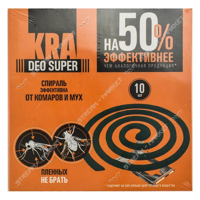 Спирали от комаров и мух KRA Deo Super 10шт