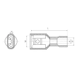 Наконечник плоский с полной изоляцией FDFD1.25-110 0.5-1.5 мм.кв/2.8-0.5 мама 100шт