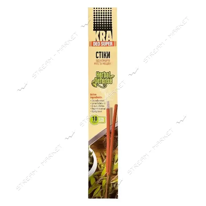 Стики от комаров и мошек KRA DEO Herbal Defence 10шт