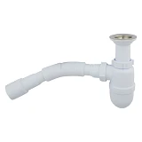 Сифон Extra Plast УН-50 для умывальников и моек бутылочный с литым выпуском с гибкой трубой         