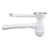 Сифон бутылочный Extra Plast МEКР-50 евро 3-1/2  с гибкой трубой круглым переливом для умыв и моек  