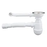 Сифон бутылочный Extra Plast МEКР-50 евро 3-1/2 с гибкой трубой круглым переливом для умыв и моек