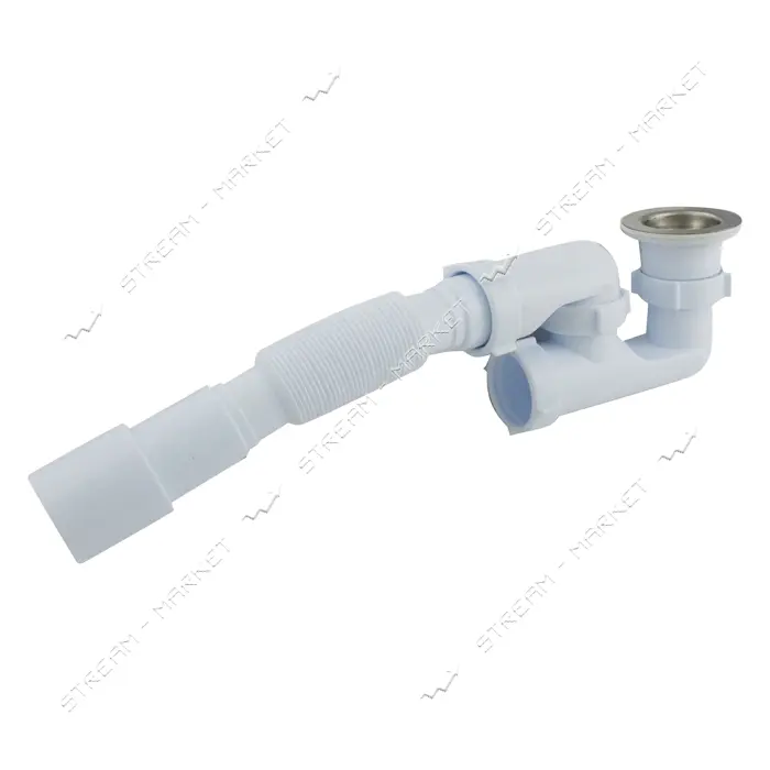 Сифон Extra Plast ДР-55 для душевого поддона с ревизией и с гофротрубкой 1-1/2" 40/50мм             