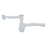 Сифон бутылочный Extra Plast МПКВ-50 с гибкой трубой и квадратным переливом для моек