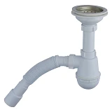 Сифон бутылочный Extra Plast МЕПБ-50 для моек 3-1/2" 40 с резьбовым выпуском и гофротрубкой 40x40/50