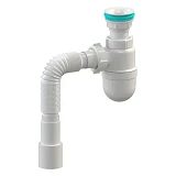Сифон для кухни SoloPlast К0010 с пластиковым выпуском и гибкой трубой 1 1/2х50