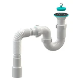 Сифон для мойки SoloPlast Н0310 прямоточный нержавеющий выпуск 1 1/2"х50