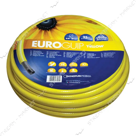 Шланг для полива трехслойный Euroguip Yellow 1/2" 50м                                               