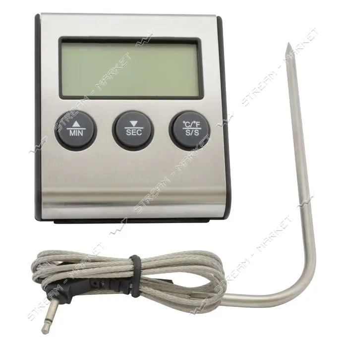 Термометр кухонный электронный с таймером и выносным щупом Digital Cooking Thermometer/Time 7061