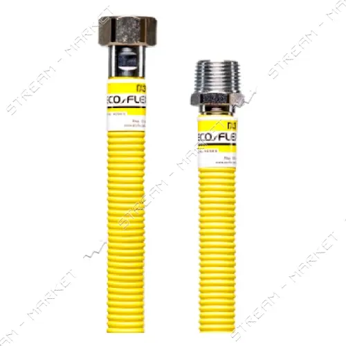 Подводка для газа из нержавеющей стали Eco-Flex ПВХ Super d12 1/2"х1/2" ВН 100см под заказ          
