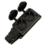 Розетка двойная каучук Bemis BK1-1402-3612 IP54