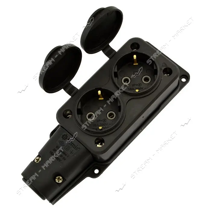 Розетка двойная каучук Bemis BK1-1402-3612 IP54