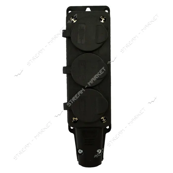 Розетка тройная Bemis BK1-1402-3613 16А каучук IP54