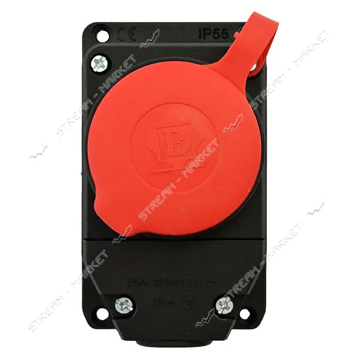 Розетка настенная Bemis BK6-2504-4511 3x25А каучук                                                  
