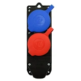 Розетка двойная Bemis BK6-2504-4611 3x25А каучук 1x3 фаз плюс 1x1 фаз