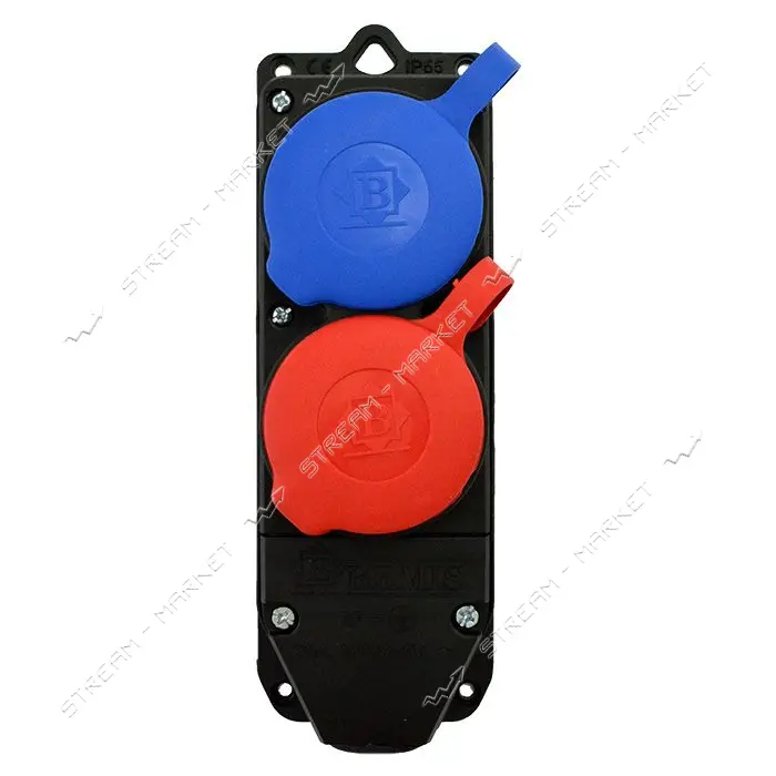 Розетка двойная Bemis BK6-2504-4611 3x25А каучук 1x3 фаз плюс 1x1 фаз