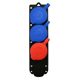 Розетка тройная Bemis BK6-2504-4613 3x25А каучук 1x3х фаз плюс 2x1 фаз