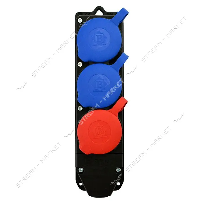 Розетка тройная Bemis BK6-2504-4613 3x25А каучук 1x3х фаз плюс 2x1 фаз