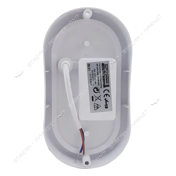 Светильник Techno Systems LED Oval Ceiling 8W-220V-640L-6500K-IP65 ЖКХ овал                         