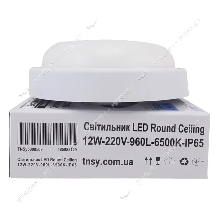 Светильник Techno Systems LED Round Ceiling 12W-220V-960L-6500K-IP65 ЖКХ круг